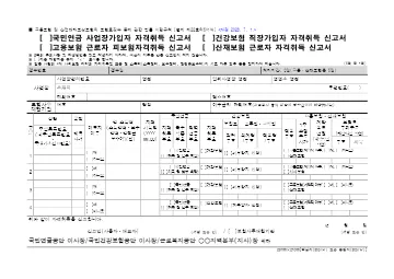 4대보험 자격취득 신고서 첫 쪽 미리보기